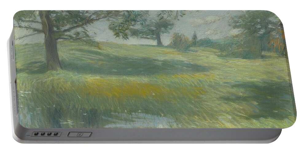Frederick Childe Hassam (american Portable Battery Charger featuring the painting Meadows #1 by MotionAge Designs