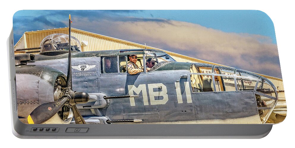 World War 2 Portable Battery Charger featuring the photograph Marine Mitchell B-25 PBJ by Sandra Selle Rodriguez