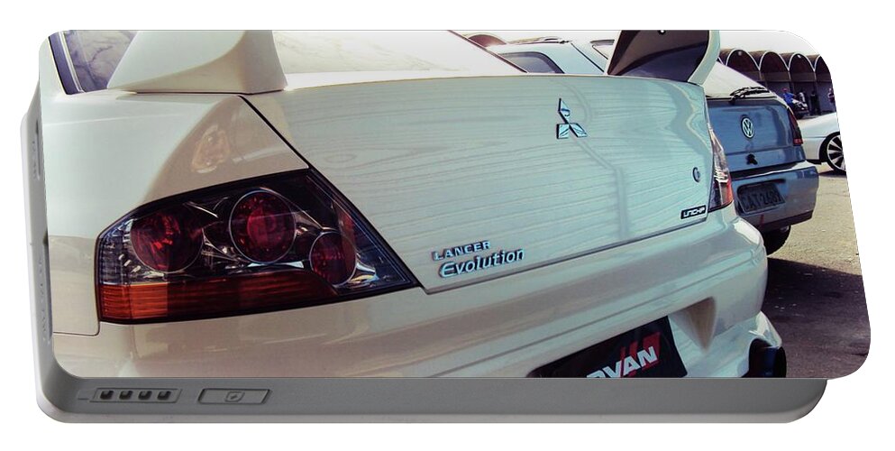 Mitsubishi Evolution Portable Battery Charger featuring the photograph Mitsubishi Evolution #1 by Jackie Russo