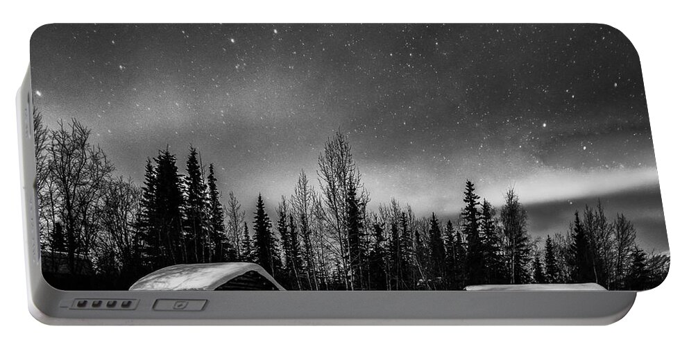 Alaska Portable Battery Charger featuring the photograph Moonlight and Aurora by John Roach