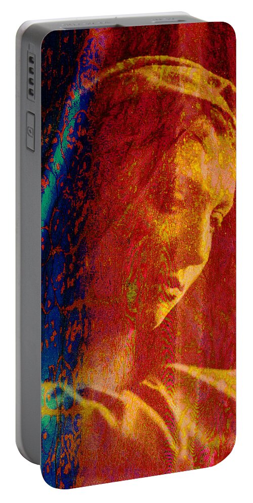 Mary Portable Battery Charger featuring the digital art Mother Mary #1 by Asok Mukhopadhyay