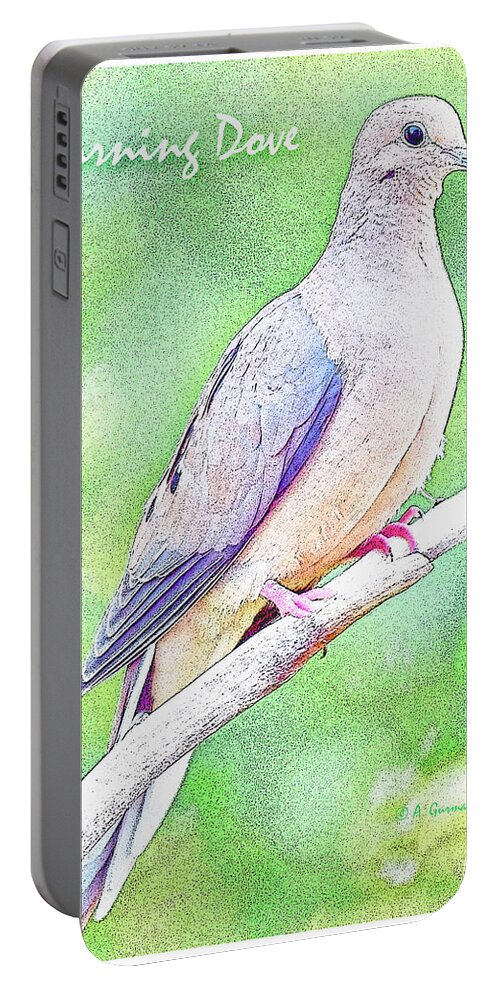 Vertebrate Animal Portable Battery Charger featuring the digital art Mourning Dove Digital Art #1 by A Macarthur Gurmankin