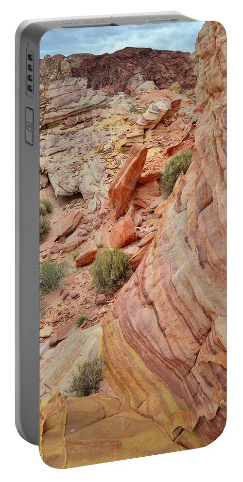 Valley Of Fire State Park Portable Battery Charger featuring the photograph Multicolored Wave of Sandstone in Valley of Fire #1 by Ray Mathis