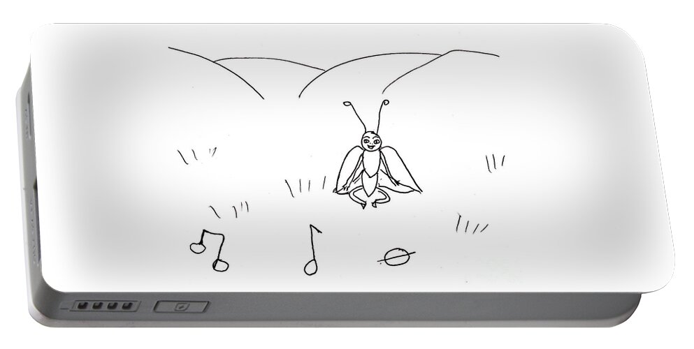 Line Drawings Portable Battery Charger featuring the drawing Musical Notes #1 by Sophia Landau