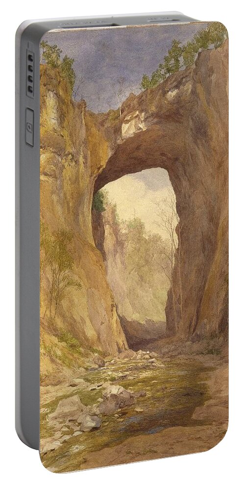 John Henry Hill (american Portable Battery Charger featuring the painting Natural Bridge #1 by MotionAge Designs