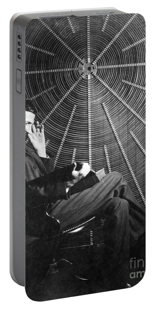 1895 Portable Battery Charger featuring the photograph Nikola Tesla #1 by Granger