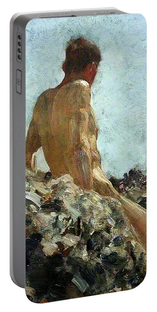 Henry Portable Battery Charger featuring the painting Nude Study by Henry Scott Tuke