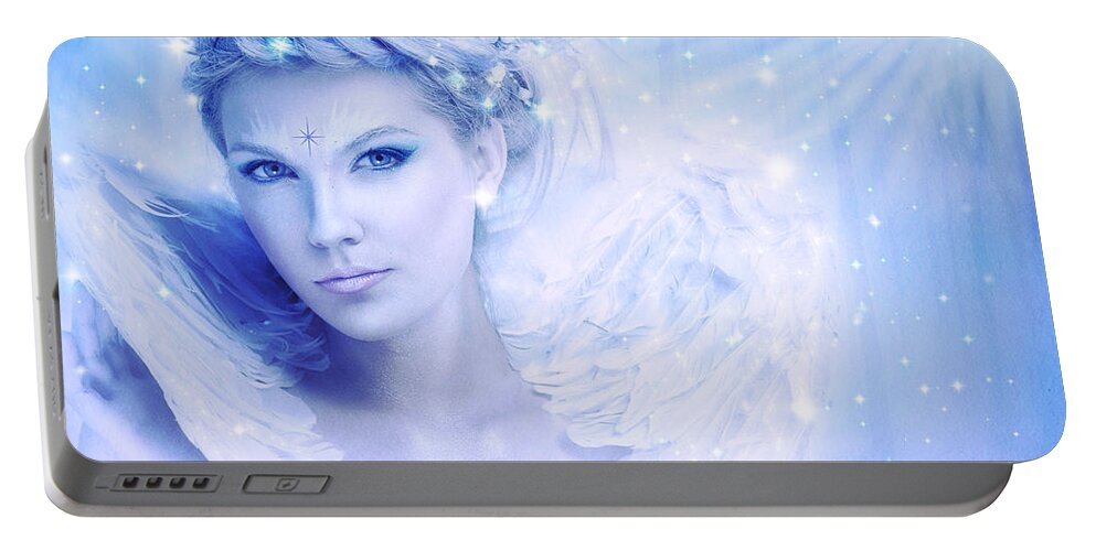 Woman Portable Battery Charger featuring the digital art Nymph of February by Lilia D