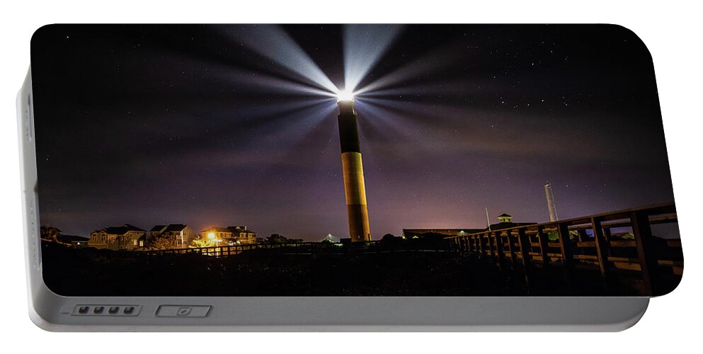 Oak Island Portable Battery Charger featuring the photograph Oak Island Lighthouse by Nick Noble