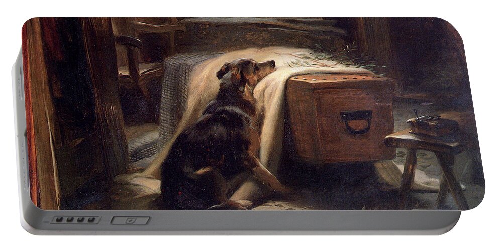 Landseer Edwin-old Shepherds Chief Mourner 1837 Portable Battery Charger featuring the painting Old Shepherds Chief Mourner #1 by Landseer Edwin
