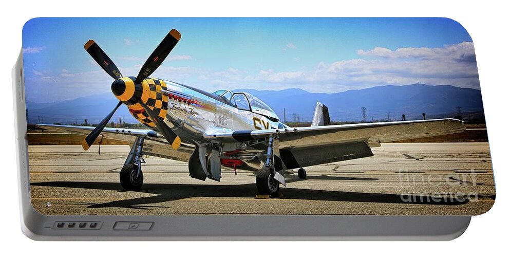 Aircraft Portable Battery Charger featuring the photograph P-51 Mustang Kimberley Kaye #1 by Gus McCrea