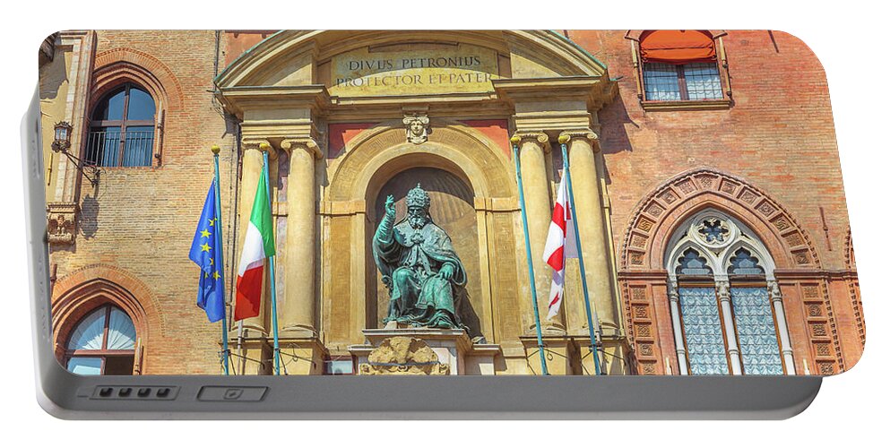Bologna Portable Battery Charger featuring the photograph Palace of Accursio Bologne #1 by Benny Marty