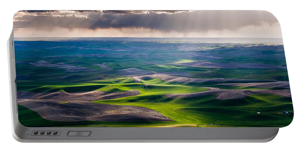 Palouse Portable Battery Charger featuring the photograph Palouse Hills #1 by Niels Nielsen