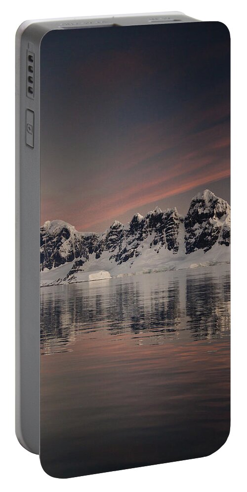 00479585 Portable Battery Charger featuring the photograph Peaks At Sunset Wiencke Island #1 by Colin Monteath