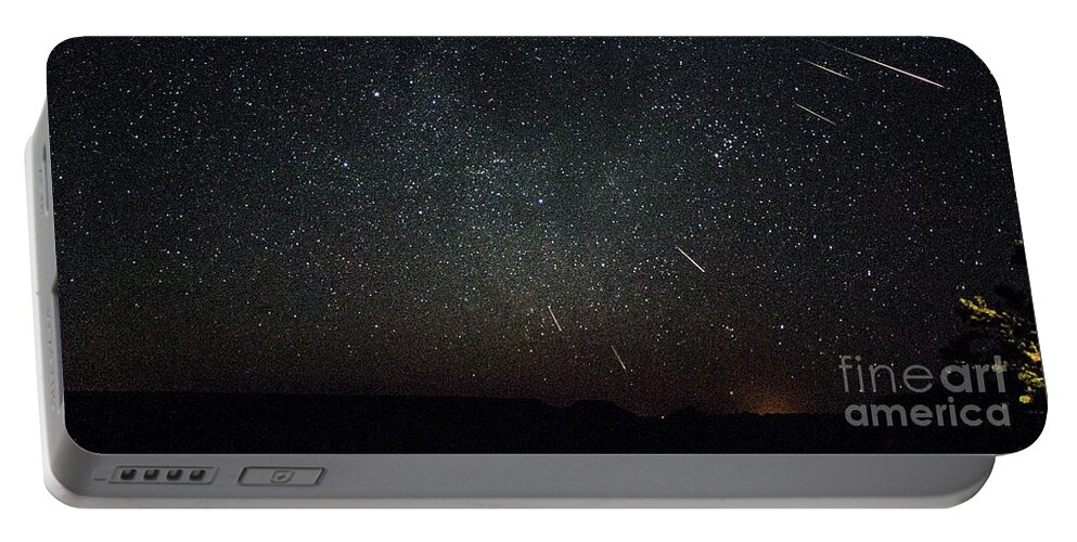 Meteors Portable Battery Charger featuring the photograph Perseid Meteor Shower #1 by Mark Jackson