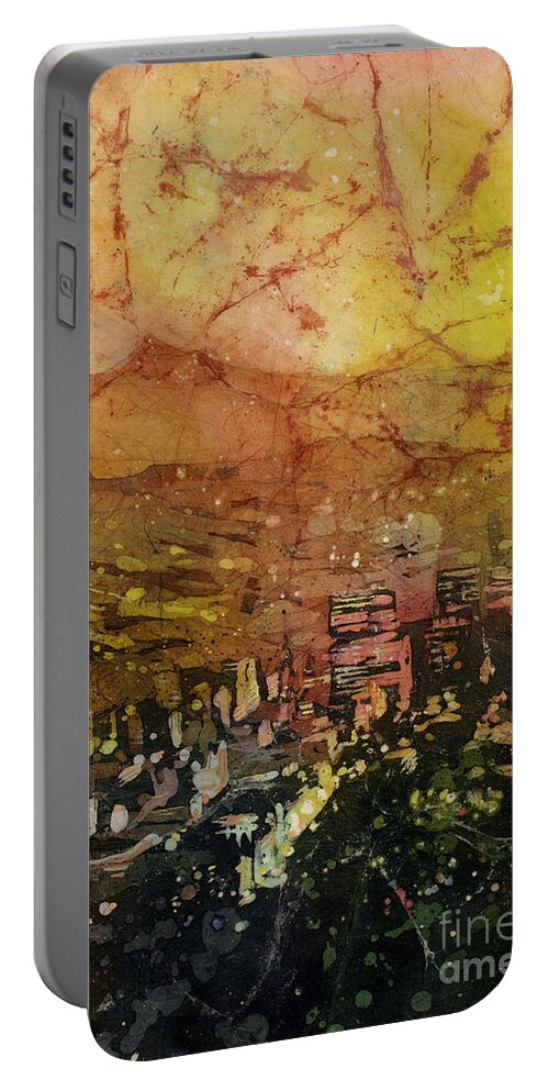 Art Prints Portable Battery Charger featuring the painting Portland Sunrise #1 by Ryan Fox
