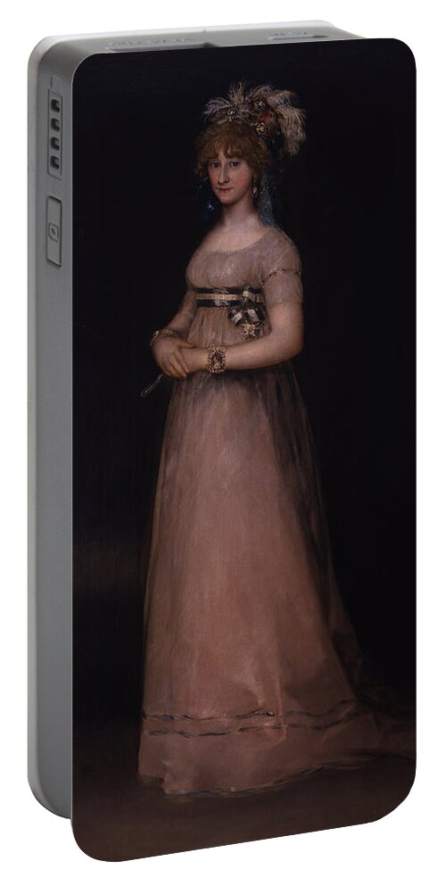 Francisco Goya (1746-1 Portable Battery Charger featuring the painting Portrait of alady #1 by MotionAge Designs