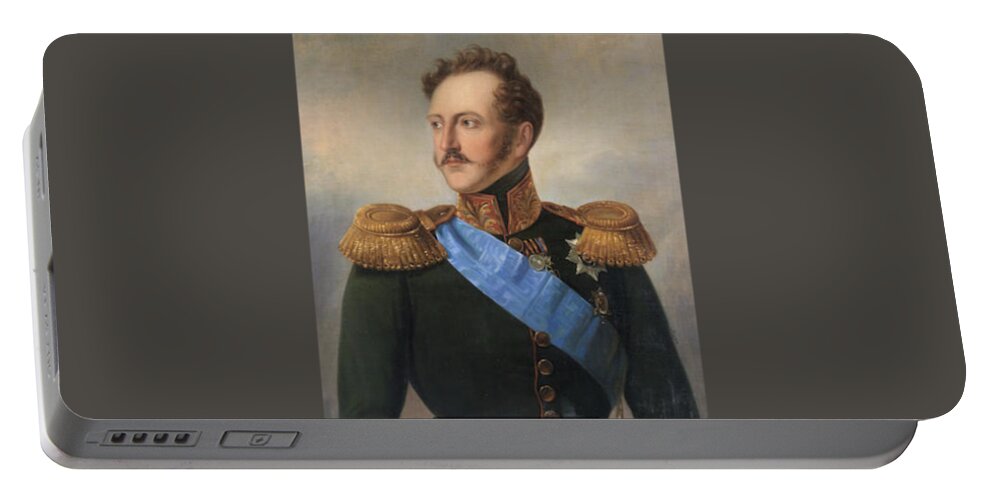 Julie Wilhelmine Hagen-schwarz (russian Portable Battery Charger featuring the painting Portrait of Emperor Nikolai by MotionAge Designs