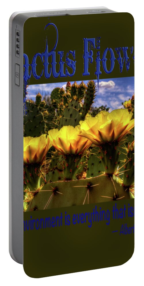Arizona Portable Battery Charger featuring the photograph Prickly Pear Cactus Flowers #2 by Roger Passman