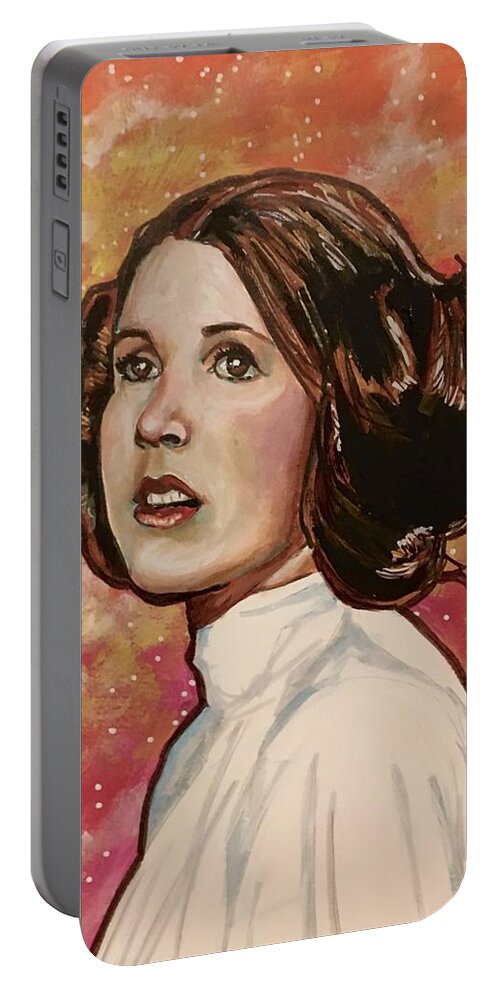Princess Leia Portable Battery Charger featuring the painting Princess Leia Organa by Joel Tesch