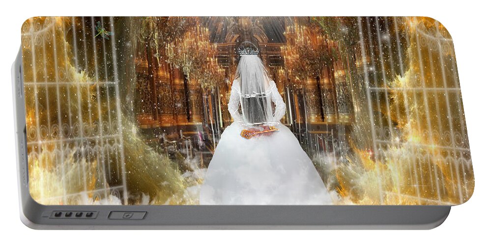 Pure Bride Portable Battery Charger featuring the digital art Pure Bride #1 by Dolores Develde