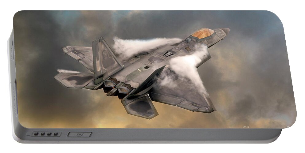 F22 Portable Battery Charger featuring the digital art Raptor by Airpower Art