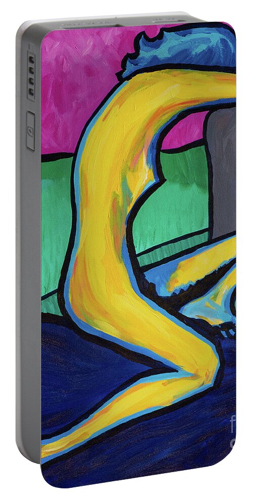 Woman Portable Battery Charger featuring the painting Recharging #1 by Robert Yaeger