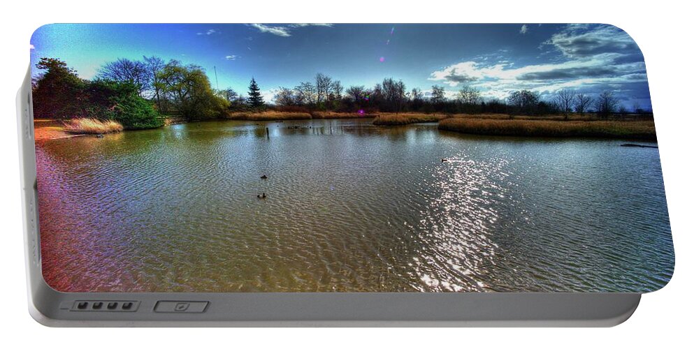 Nature Portable Battery Charger featuring the photograph Reifel In Winter 7 #1 by Lawrence Christopher