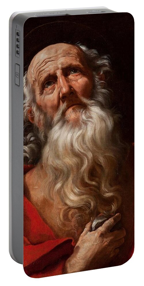 Guido Reni (bologna 1575 - 1642) Portable Battery Charger featuring the painting Saint Jerome #1 by MotionAge Designs