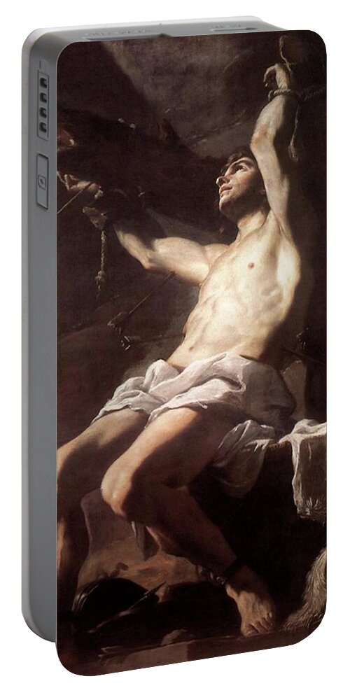Saint Portable Battery Charger featuring the painting Saint Sebastian By Mattia Preti by Troy Caperton