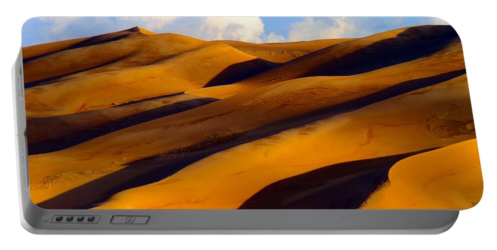 Sand Portable Battery Charger featuring the photograph Sand Dune Curves by Scott Mahon