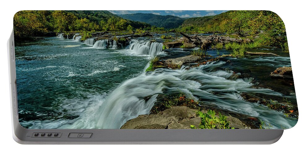 New River Gorge Portable Battery Charger featuring the photograph Sandstone Falls New River #1 by Thomas R Fletcher