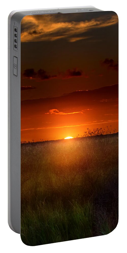 Sunset Portable Battery Charger featuring the photograph Sawgrass Sunset #1 by Mark Andrew Thomas