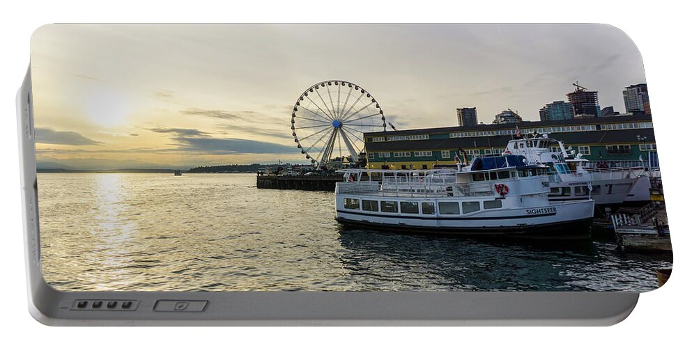 Seattle Portable Battery Charger featuring the photograph Seattle Waterfront #1 by Cathy Anderson