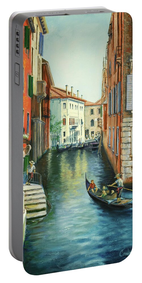 Europe Portable Battery Charger featuring the painting Sempre Ricordare -To Always Remember by Carolyn Coffey Wallace