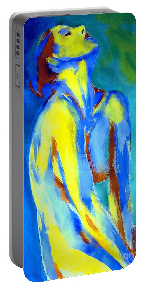 Woman Portable Battery Charger featuring the painting Serene solace by Helena Wierzbicki