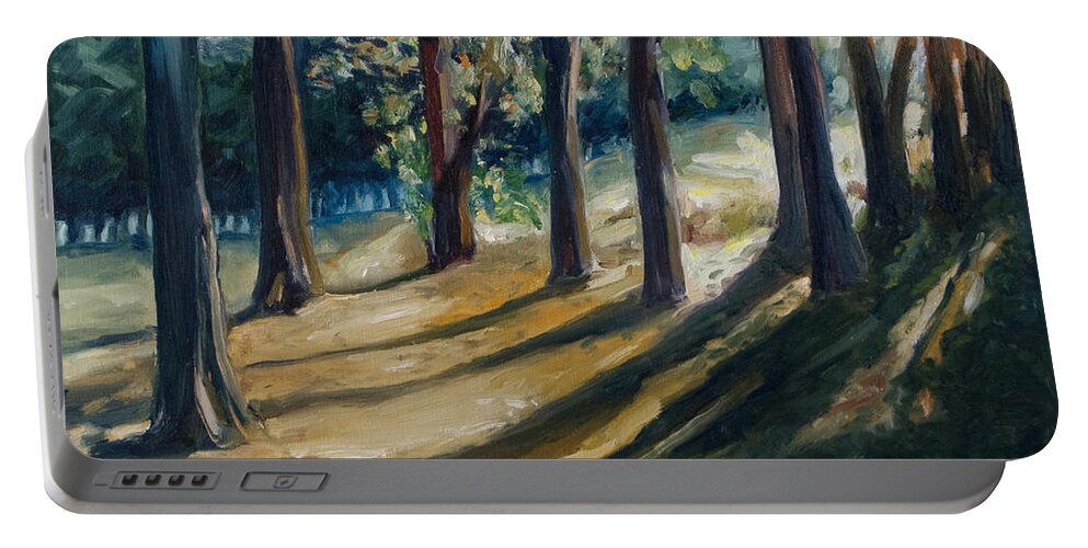 Trees Portable Battery Charger featuring the painting Shadows by Rick Nederlof