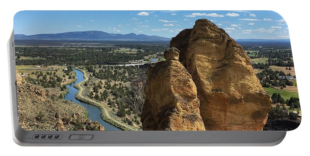 Rock Portable Battery Charger featuring the photograph Smith Rocks #2 by Brian Eberly