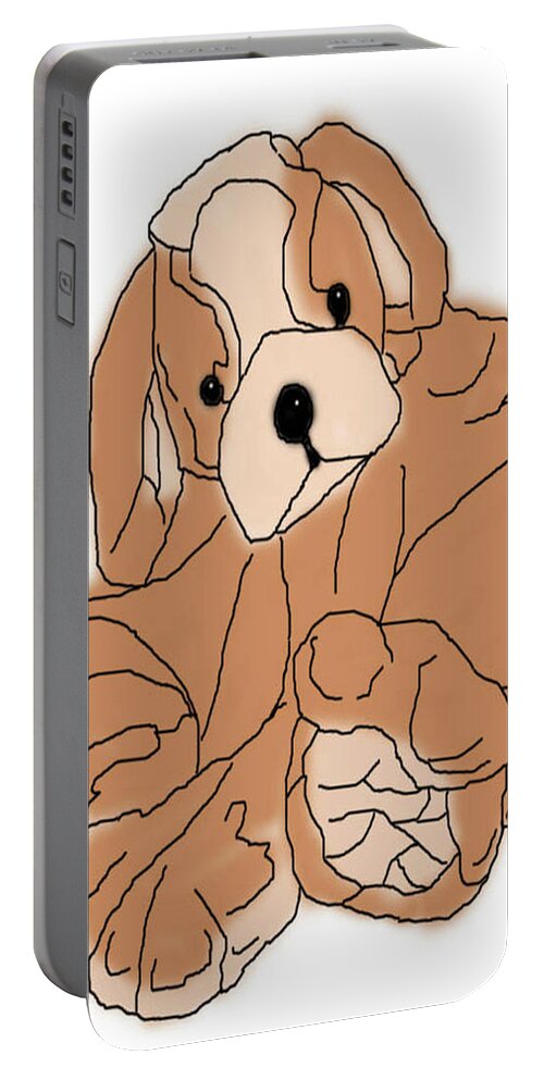 Artwork Portable Battery Charger featuring the digital art Soft Puppy #2 by Jayvon Thomas