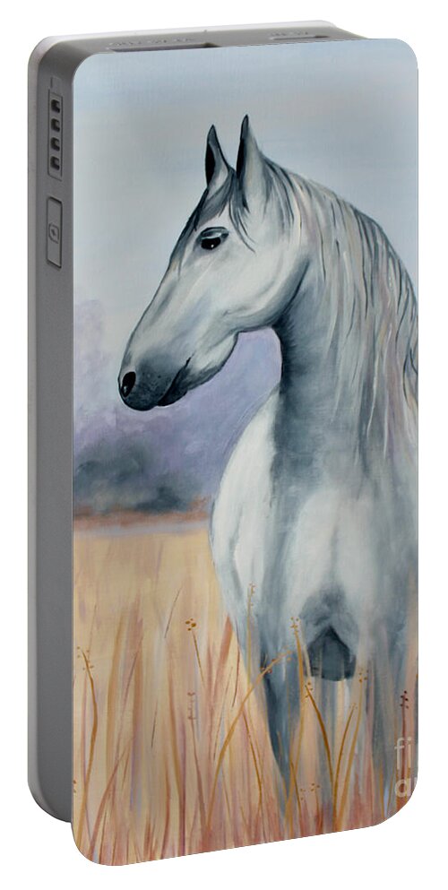 Horse Portable Battery Charger featuring the painting Solemn Spirit #1 by Stacey Zimmerman