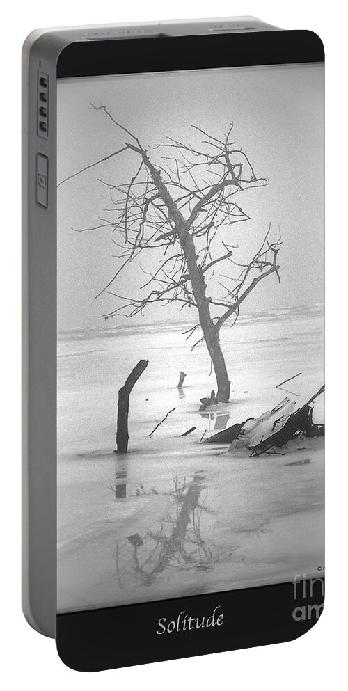 Black And White Photography Portable Battery Charger featuring the photograph Solitude #1 by Sue Stefanowicz
