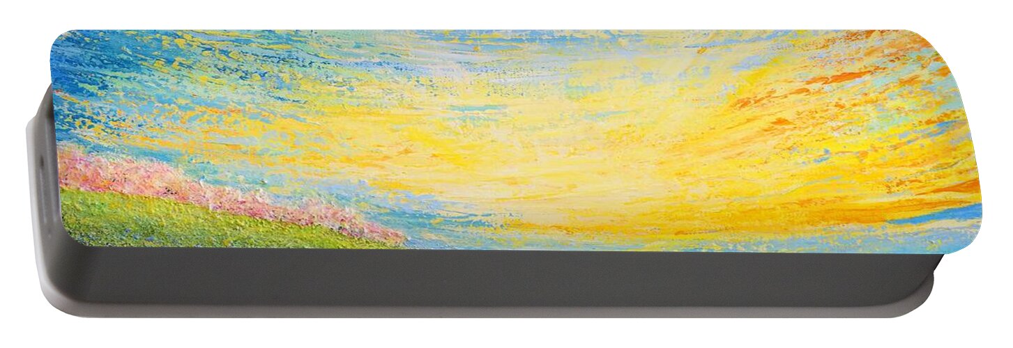 Spring Portable Battery Charger featuring the painting Spring #1 by Teresa Wegrzyn
