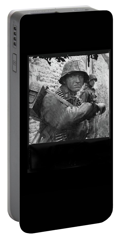 Ss Waffen Corporal Otto Funk Circa 1943 Portable Battery Charger featuring the photograph SS Waffen Corporal Otto Funk circa 1943 #1 by David Lee Guss