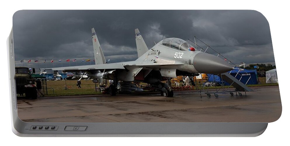 Sukhoi Su-30 Portable Battery Charger featuring the digital art Sukhoi Su-30 #1 by Super Lovely