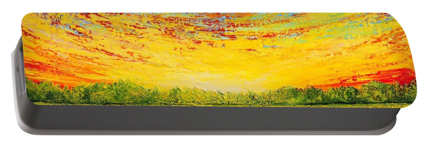 Summer Portable Battery Charger featuring the painting Summer #2 by Teresa Wegrzyn