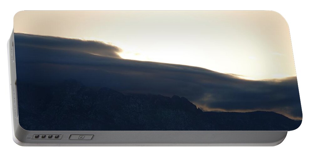 Sunrise Portable Battery Charger featuring the photograph SUNRISE OVER THE SANDIAs #1 by Rob Hans
