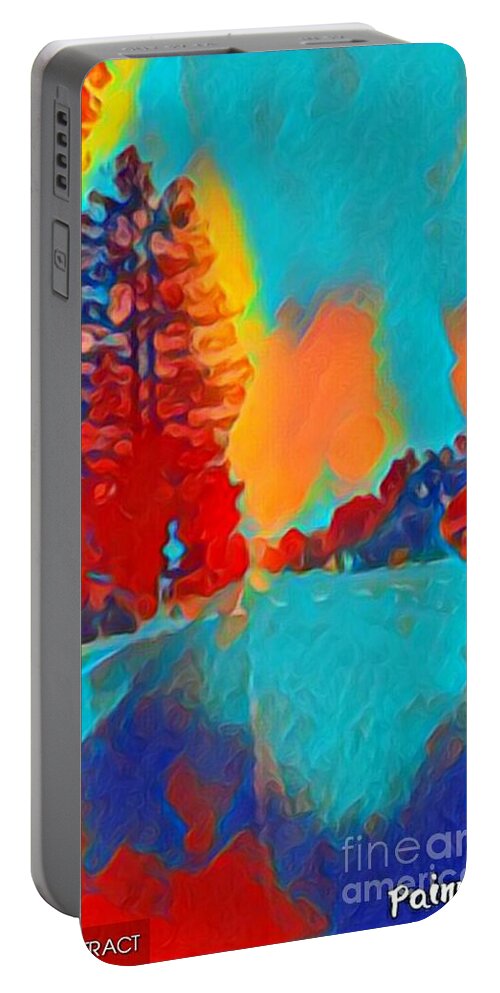 Abstract Portable Battery Charger featuring the mixed media Sunrise #1 by Steven Wills