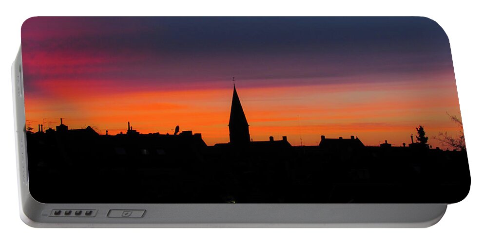 Clouds Portable Battery Charger featuring the photograph Sunset in Koln #1 by Cesar Vieira
