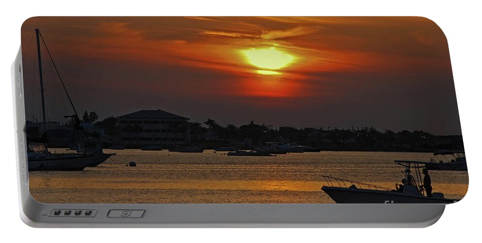 Sunset Portable Battery Charger featuring the photograph 1- Sunset Over The Intracoastal by Joseph Keane