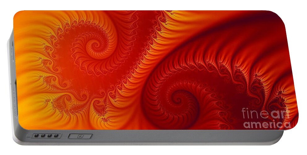 Abstract Portable Battery Charger featuring the digital art Swirls Two by Geraldine DeBoer